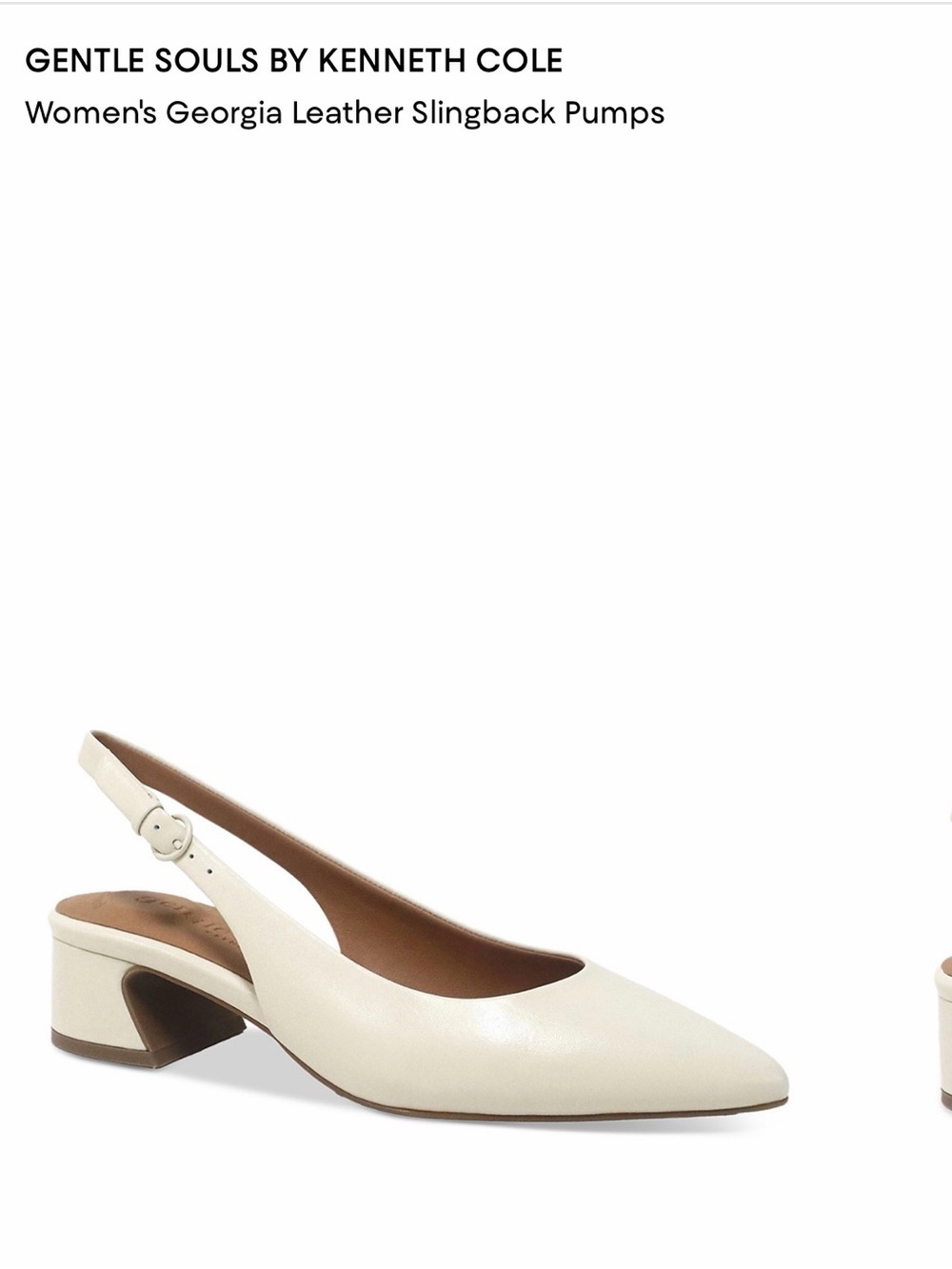 gentle souls Georgia Leather Slingback Pumps - Cream 6.5 Worn Once